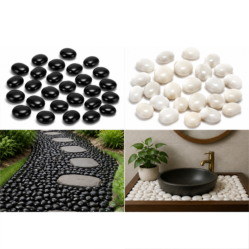 Fish Tank Gravel - Piedras de río pulidas blancas y