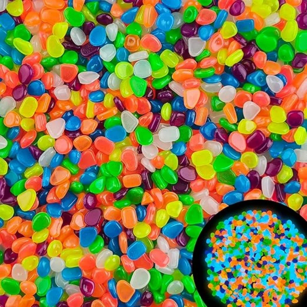 Fish Tank Gravel - 500 Uds. De guijarros que brillan