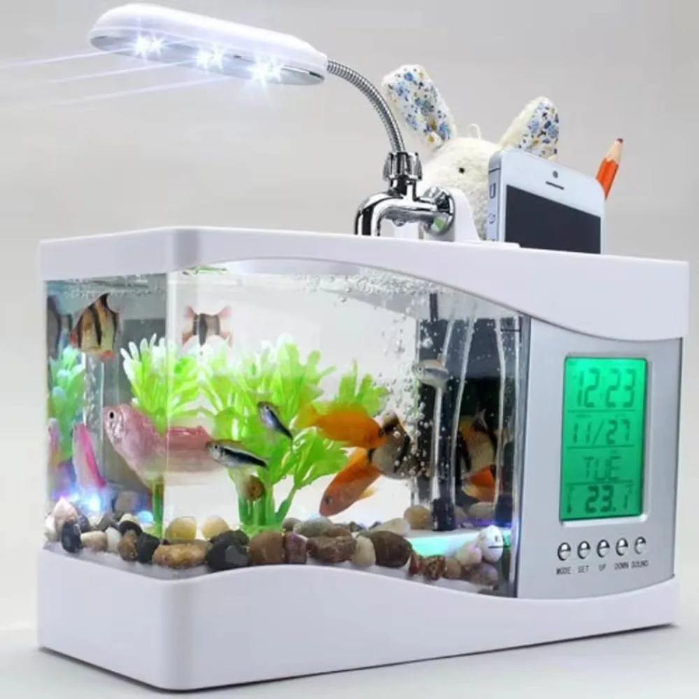 Mini pecera de acuario con bom - Aquarium Light reseña y precio
